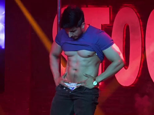 Video of sexy male stripper